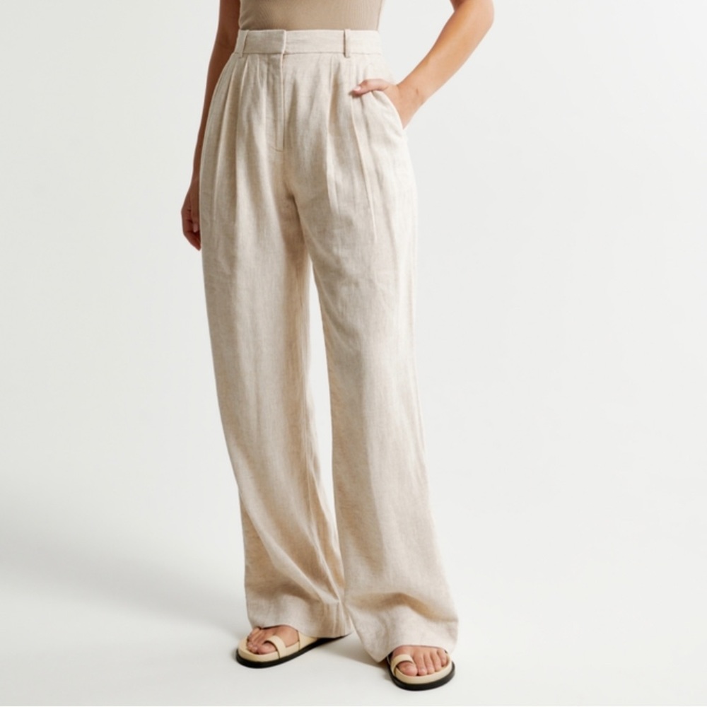 Abercrombie Wide Leg Linen Pants